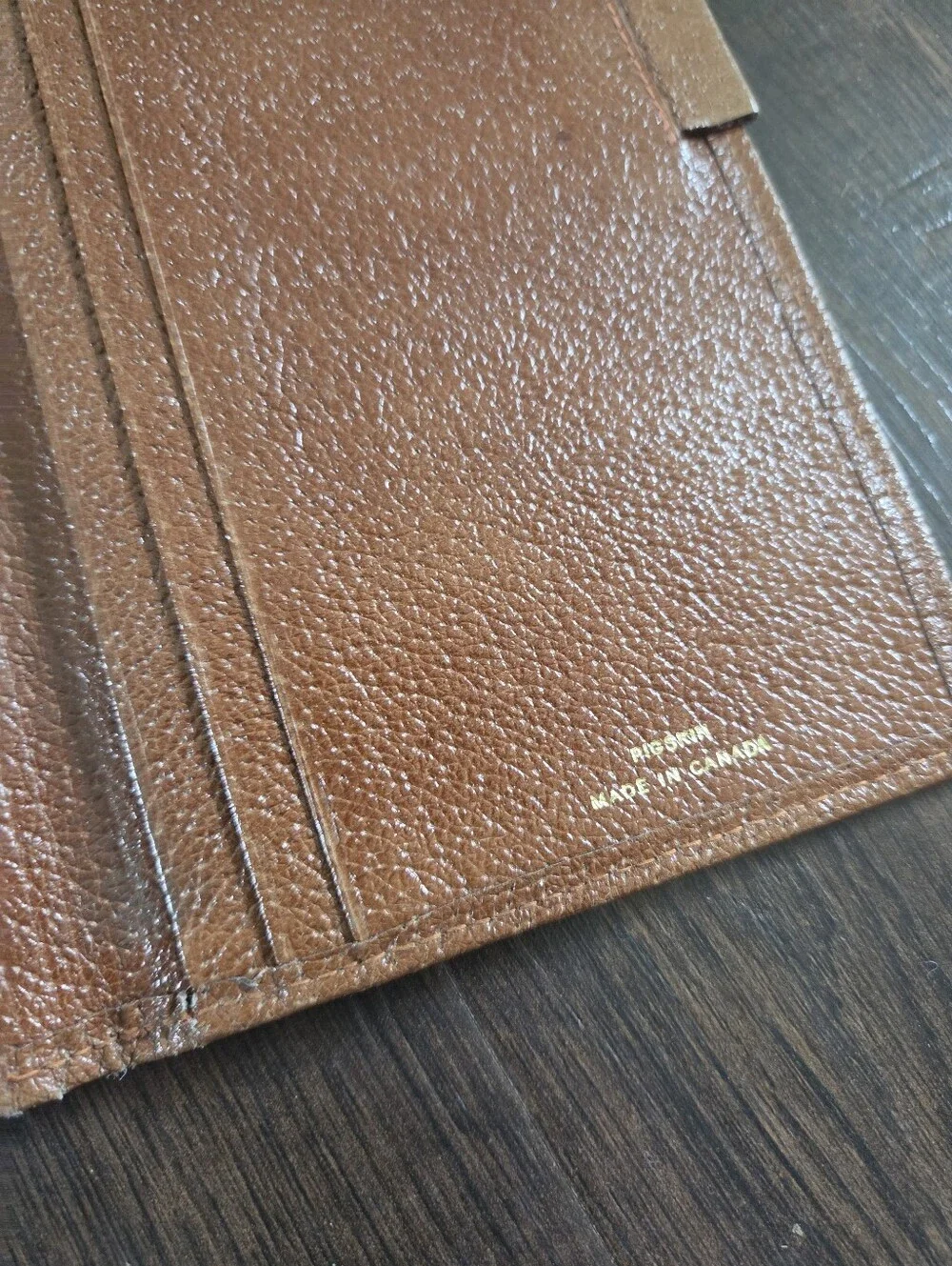 Vintage Pocket Day-Timer Senior Size Brown Pigskin Leather Planner Cover Organiz